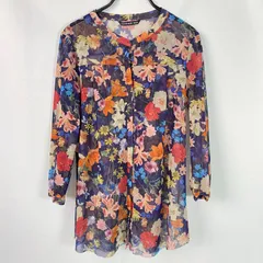 Vivienne Tam ヴィヴィアンタム ブラウス  花柄 総柄 パワーネット シアーブラウス ホック留めのサムネイル