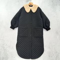 IEDIT イディット コート ファー取外し可 キルティング カジュアル 上品 ブラック LTサイズ ◇〇☆のサムネイル