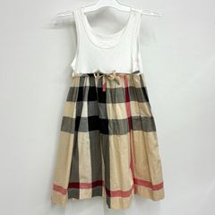 バーバリー　キッズ　ワンピース　ノースリーブ　6Y　116cm バーバリー Burberry】キッズ ノースリーブ異素材コンビワンピース 116