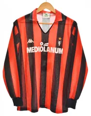 カッパ Kappa 80s イタリア製 AC Milan 復刻 Uniform Football Shirt ACミラン ユニフォーム フットボールシャツ 長袖 #9 マルコ ファン バスティン L ロンT レッド Lサイズ 103MT-4990のサムネイル