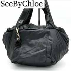 【良品】SeeByChloe ハンドバッグ セミショルダーバッグ ナイロン 黒のサムネイル
