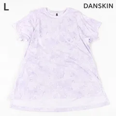 タグ付き新品 DANSKIN ダンスキン プリントビッグTシャツ レディース L ライトバイオレット UVカット DRY 吸汗速乾 前後差ロング丈 裾スリット レイヤード風 ヨガ フィットネス DC70242 DEC-0458のサムネイル