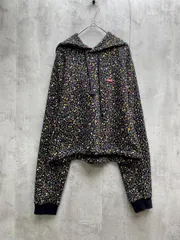Levi's リーバイス 花柄 裏毛 裾ドロ ショート丈 プルオーバー スウェット パーカー sizeM/黒 ■◇レディースのサムネイル