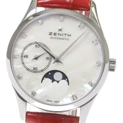 ゼニス ZENITH 03.2310.692/81.C706 クラスエリート ウルトラシン ムーンフェイズ ダイヤモンド 自動巻き レディース 良品 保証書付_823370のサムネイル