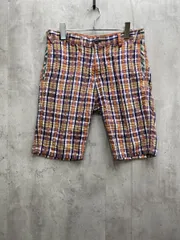 Paul Smith ポールスミス チェック ショート パンツ sizeM/オレンジx紫 ■◆レディースのサムネイル