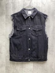 Y2K Studs Denim Vest Black Street Punk - メルカリ