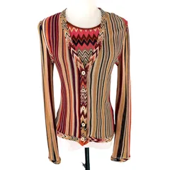 Missoni アンサンブル カーディガン タンクトップ セット サイズ31 S相当 マルチカラー レディース 古着のサムネイル