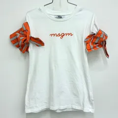 【エムエスジーエム MSGM】キッズ 異素材コンビTシャツ 130 (8) ホワイト×オレンジのサムネイル