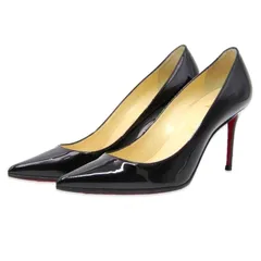 美品 Christian Louboutin クリスチャンルブタン 37.5 パンプス 3140498 DECOLLETE 554 85 PATENT デコルテ ブラック パテント  18002258のサムネイル