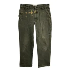 L.L.Bean KATAHDIN IRON WORKS ダック ペインターパンツ W34 グリーン エルエルビーン ジップアップ ブリーチ ワーク ボトムス 2607-180のサムネイル