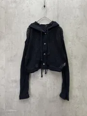 MOUSSY マウジー メッシュ フード クロップド パーカー sizeF/黒 ◇■ レディースのサムネイル