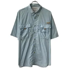 Columbia PFG 半袖 無地シャツ L ライトブルー コロンビア ピーエフジー ボタンダウン メッシュ 切替 フィッシング 夏物 a807-5691のサムネイル