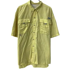 Columbia PFG 半袖 無地シャツ XL～ イエロー コロンビア ピーエフジー ボタンダウン メッシュ フィッシング アウトドア 夏物 a807-5697のサムネイル