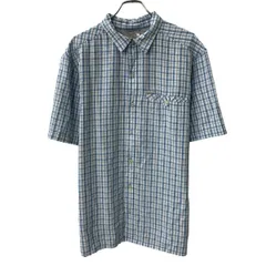 Columbia PFG 半袖 チェックシャツ L ブルー ホワイト コロンビア ピーエフジー ボタンダウン メッシュ 切替 フィッシング 夏物 a807-5699のサムネイル
