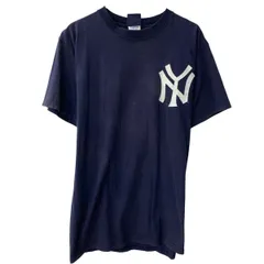 ～00s COOPERSTOWN COLLECTION Majestic 半袖 プリントTシャツ L ネイビー ～00年代 NEW YORK YANKEES カットソー 夏物 a807-5721のサムネイル