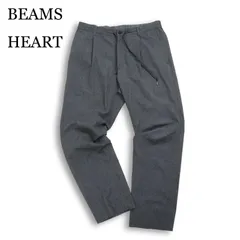 BEAMS HEART ビームス ハート 春夏★ 【DotAir(R)】 メランジ 1プリーツ イージースラックス パンツ Sz.L メンズ 灰のサムネイル
