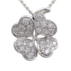 MIKIMOTO ミキモト 0.41ct ダイヤ ネックレス 750 K18 WG クローバー パヴェ ダイヤモンド ホワイトゴールド ペンダント ジュエリー 四つ葉 5215のサムネイル