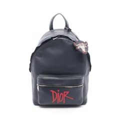 ディオール Dior リュックサック バックパック DIOR × Shawn Stussy RIDER 1ESBA088GDS_H00E ネイビー レザー DIOR×SHAWN STUSSY バックパック メンズ Used Bのサムネイル