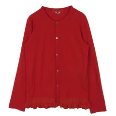COMME des GARCONS コムデギャルソン 14AW RN-T008 コムコム ポリエステル フリル クルーネック カットソー カーディガン レッド系 M【中古】のサムネイル