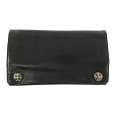 CHROME HEARTS クロムハーツ（原本有） GREASY LONG  LEATHER WALLET グリーシー クロスボタン レザーロングウォレット 長財布 ブラック系【中古】のサムネイル