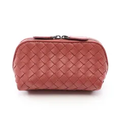 ボッテガヴェネタ BOTTEGA VENETA ポーチ イントレチャート レッドブラウン レザー イントレチャート ポーチ レディース Used Aのサムネイル