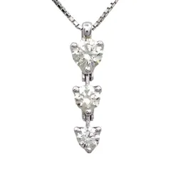 田崎真珠 タサキ TASAKI 0.51ct トリロジー ダイヤ ダイヤモンド ネックレス Pt850 3連 ペンダント プラチナ ジュエリー スウィング ドロップ 3P 3石 スリーストーン 5216のサムネイル