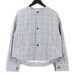美品 GALERIE VIE ギャルリーヴィー コクーンブルゾン 23-07-54-07121 25AW リネアコットンツイード グレー F  99001325のサムネイル