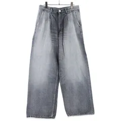 未使用 Graphpaper グラフペーパー Selvage Denim Two Tuck Pants GU261-40061LB 2タックデニムパンツ BLACK LIGHT FADE 2  99001309のサムネイル