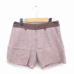 グリーンレーベルリラクシング ユナイテッドアローズ green label relaxing ショート パンツ 刺繍 総柄 薄手 38 茶 ベージュ /TT12のサムネイル