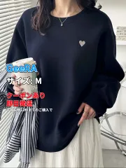 GeeRA ジーラ スウェット M ネイビー 裏起毛 ワンポイント 刺繍 長袖 レディースのサムネイル