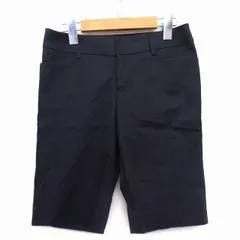 イネド INED ショート パンツ ハーフ 膝上 無地 シンプル コットン 綿 7 ブラック 黒 /HT33のサムネイル