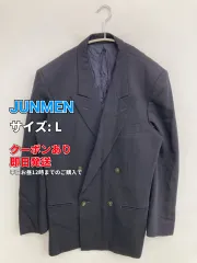 JUNMEN ジュンメン テーラードジャケット L ネイビー 無地 ミドル丈 フードなし ダブル メンズのサムネイル