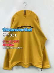 thisisneverthat ディスイズネバーザット パーカー L イエロー ボア 無地 ブランドロゴ 刺繍 プルオーバー 長袖 メンズ レディース