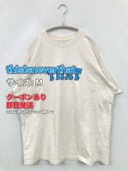 thisisneverthat ディスイズネバーザット Tシャツ/カットソー M ホワイト 前面プリント ブランドロゴ ミドル丈 半袖 クルーネック(丸首) メンズ レディース