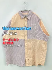 thisisneverthat ディスイズネバーザット シャツ/ブラウス M パープル コットン ストライプ柄 刺繍 ミドル丈 半袖 レギュラーカラー メンズのサムネイル