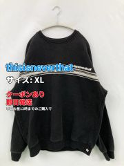 thisisneverthat ディスイズネバーザット スウェット XL ブラック コットン 裏起毛 ブランドロゴ ライン柄 長袖 メンズ レディース
