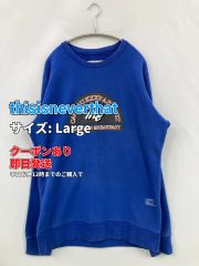 thisisneverthat ディスイズネバーザット スウェット Large ブルー コットン スウェット 前面プリント ブランドロゴ 裏起毛 長袖 メンズ レディース