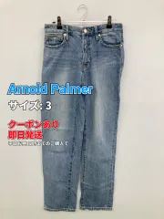 Arnold Palmer アーノルドパーマー デニムパンツ 3 ブルー フルレングス 無地 ワンポイント 刺繍 スタンダード テーパード レギュラー ヴィンテージ レディースのサムネイル