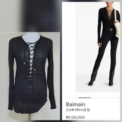 新品級/BALMAIN/レースアップ トップス/34のサムネイル