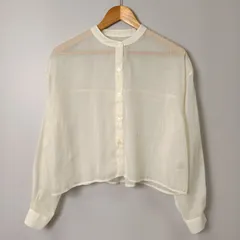 チャコクローゼット Chaco closet シアースタンドカラーショート丈シャツ【F】アイボリーのサムネイル
