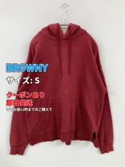 BROWNY ブラウニー パーカー S レッド コットン 無地 プルオーバー 長袖 レディースのサムネイル