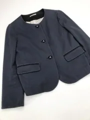 IENA イエナ ノーカラー ジャケット size36/紺 ◇■レディースのサムネイル