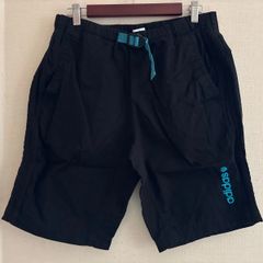 (^w^)b adidas Neo Men's L Black Climbing Pants Style Shorts with Webbing Belt Linear Logo Track Shorts Black adidas Neo Casual Street Sportswear Shorts OM13412ON