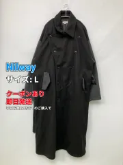 Nilway ニルウェイ トレンチコート L ブラック 無地 ロング丈 フードなし メンズのサムネイル