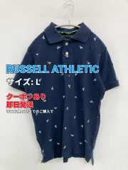 RUSSELL ATHLETIC ラッセルアスレティック ポロシャツ L ネイビー 刺繍 その他総柄 半袖 メンズのサムネイル