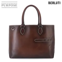 新品同様 ベルルッティ Berluti カリグラフィ トゥジュール トート バッグ ヴェネチアレザー ブラウン シルバー 金具 Toujours 90327268のサムネイル