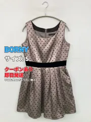 BORNY ワンピース S グレー サテン ドット柄 袖なし ショート・ミニ丈 フレア レディースのサムネイル