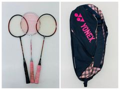 ジャンク品】バドミントン ラケット3本 ラケットバッグ セット YONEX