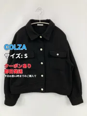COLZA コルザ ブルゾン S ブラック 無地 ショート丈 フードなし ボタン留め レディースのサムネイル