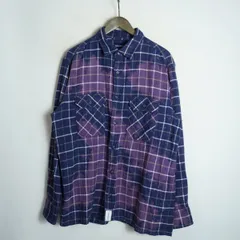 DESCENDANT ディセンダント MOSS CHECK LS SHIRT モスチェック 長袖 フランネル シャツ ネルシャツ 191BRDS-SHM01 紺系 サイズ3 3255Q★4のサムネイル